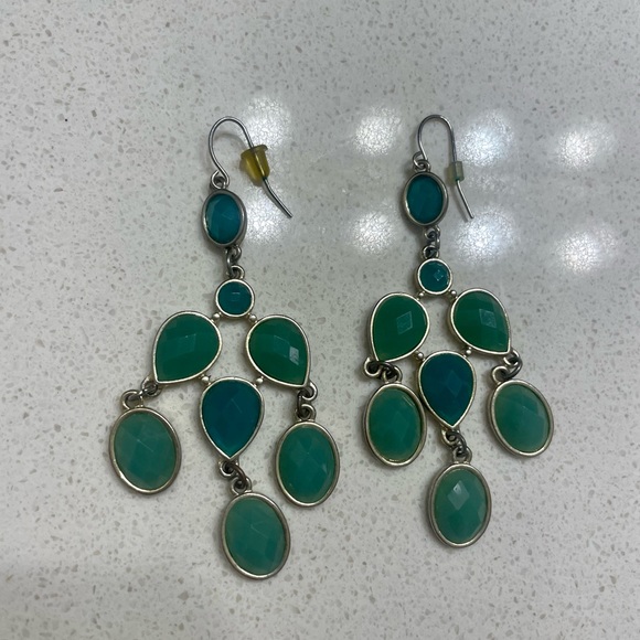 Blue and aqua color gorgeous earrings - Picture 2 of 2